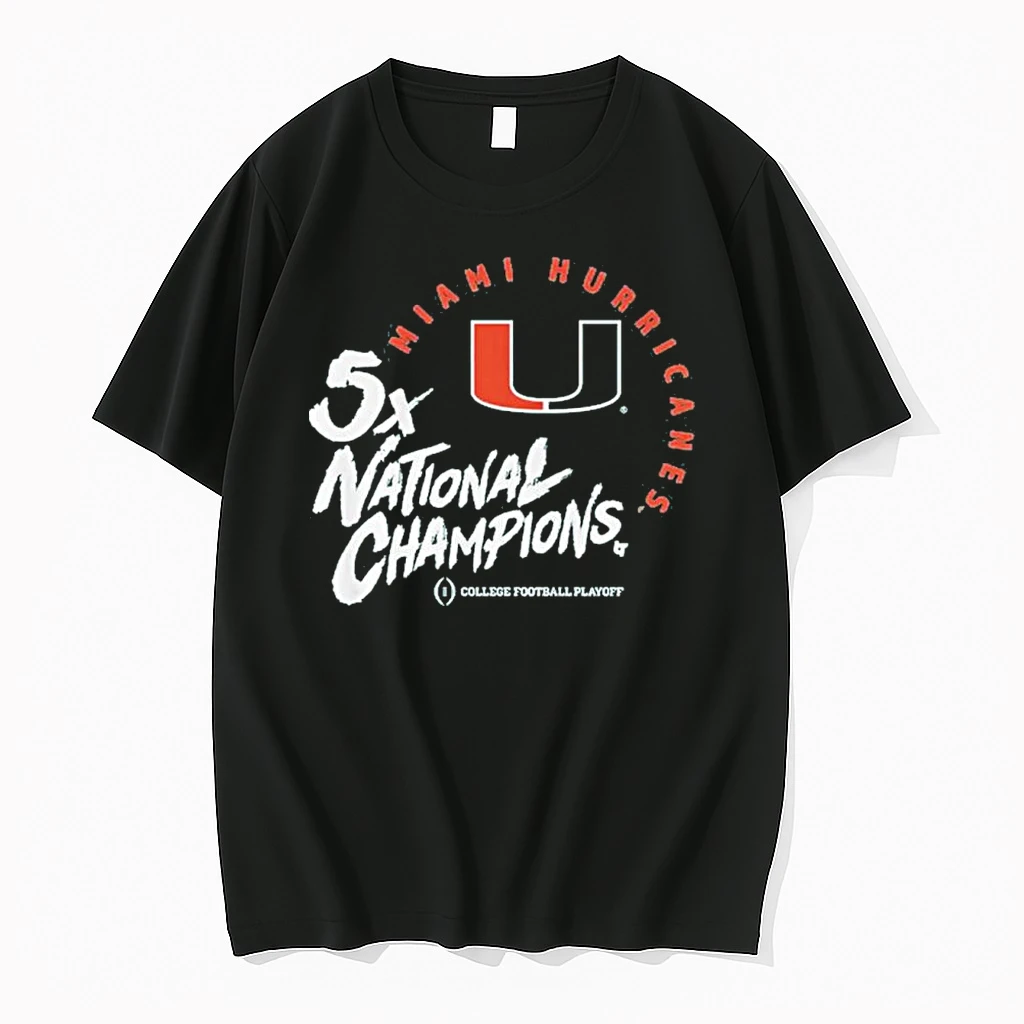 Miami Football 2025 Cfp Five Time National Champions Shirts