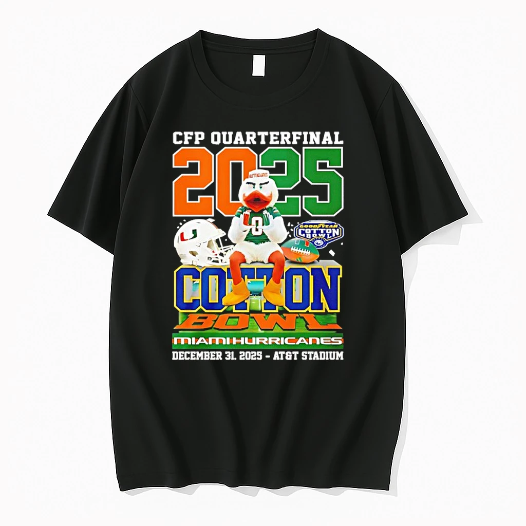 Miami Hurricanes 2025 Cfp Cotton Bowl Mascot Shirts