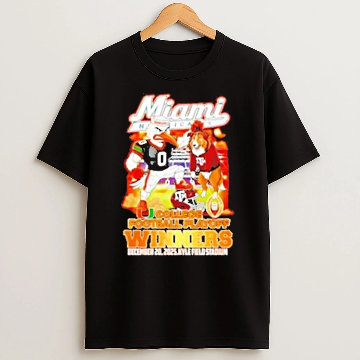 Miami Hurricanes 2025 College Football Playoff Winner Mascots Shirts
