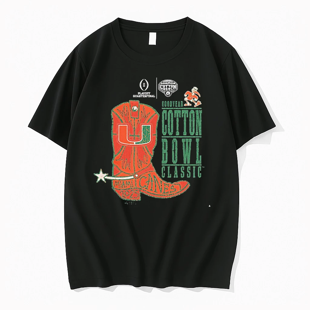 Miami Hurricanes 2025 Goodyear Cotton Bowl Classic Miami Boot Shirts