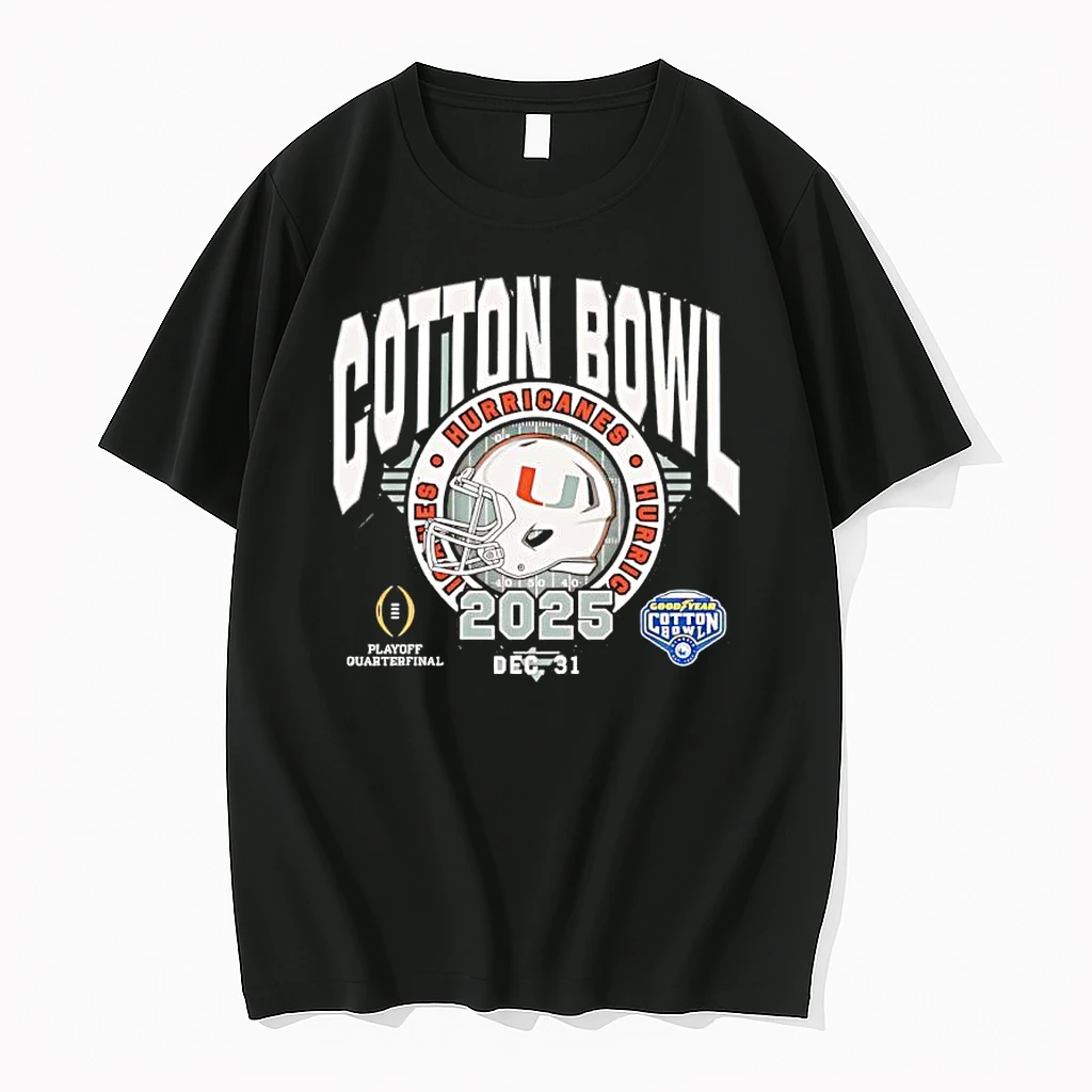 Miami Hurricanes 2025 Goodyear Cotton Bowl Helmet Shirts