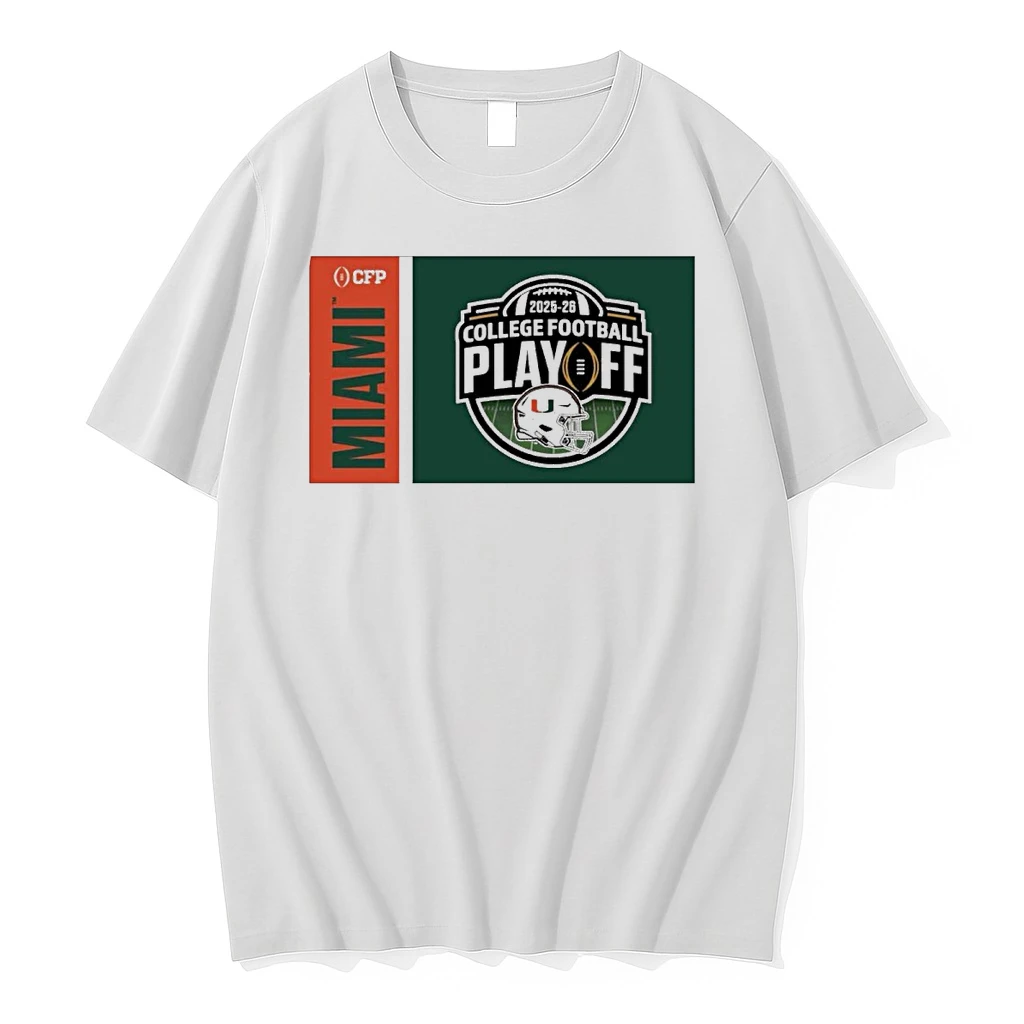 Miami Hurricanes Cfp College Football Playoffs 2025 26 Helmet Banner Shirts