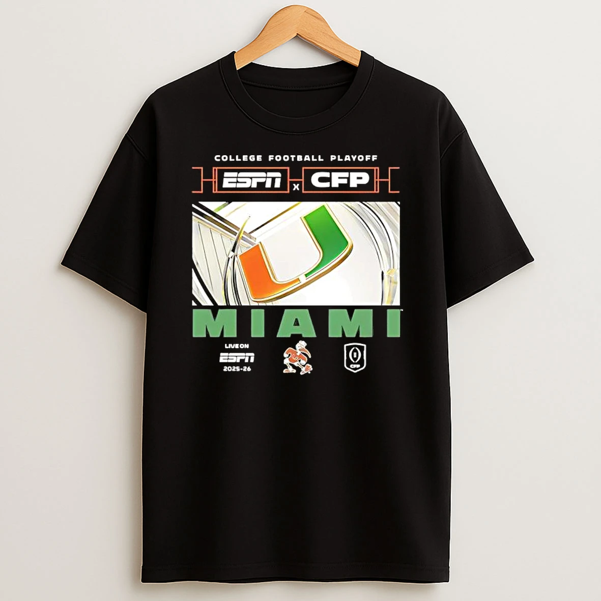 Miami Hurricanes Espn X College Football Playoff 2025 26 Shirts