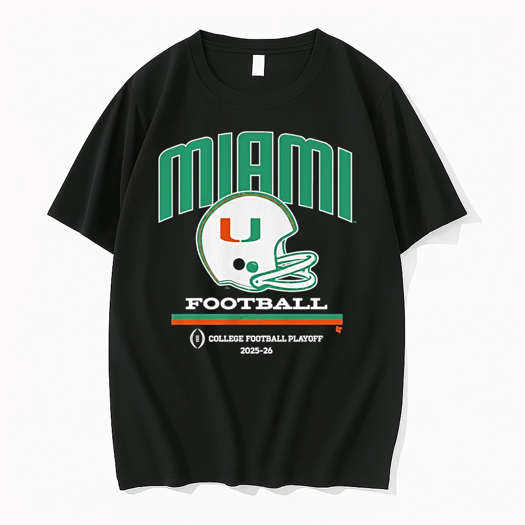 Miami Hurricanes Football 2025 26 Cfp Vintage Helmet Shirts