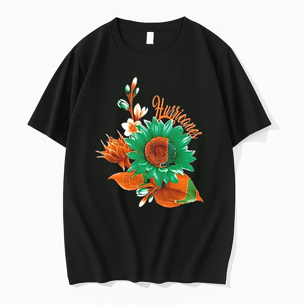 Miami Hurricanes Football X Sunflower Floral Shirts