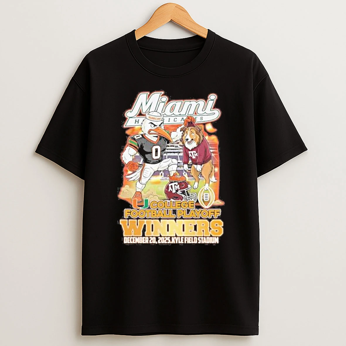 Miami Hurricanes Mascot Beat Texas Am Cfp First Round Winners Shirts