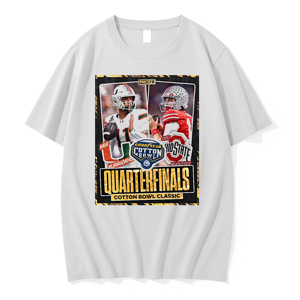 Miami Hurricanes Vs Ohio State Buckeyes 2026 Goodyear Cotton Bowl Quarterfinals Classic Shirts