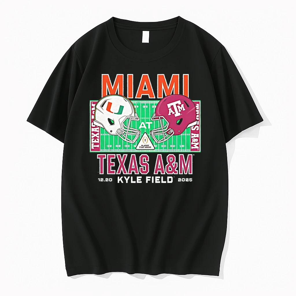 Miami Hurricanes Vs Texas Am 2025 College Football Playoff Shirts