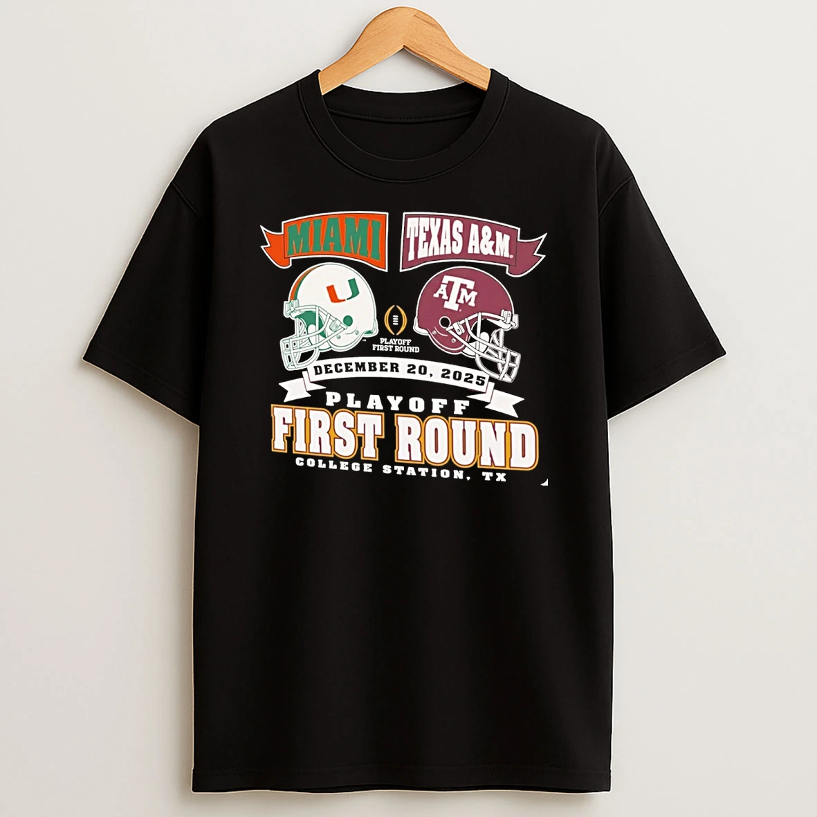 Miami Hurricanes Vs Texas Am Aggies College Football Playoff First Round College Station Tx Shirts