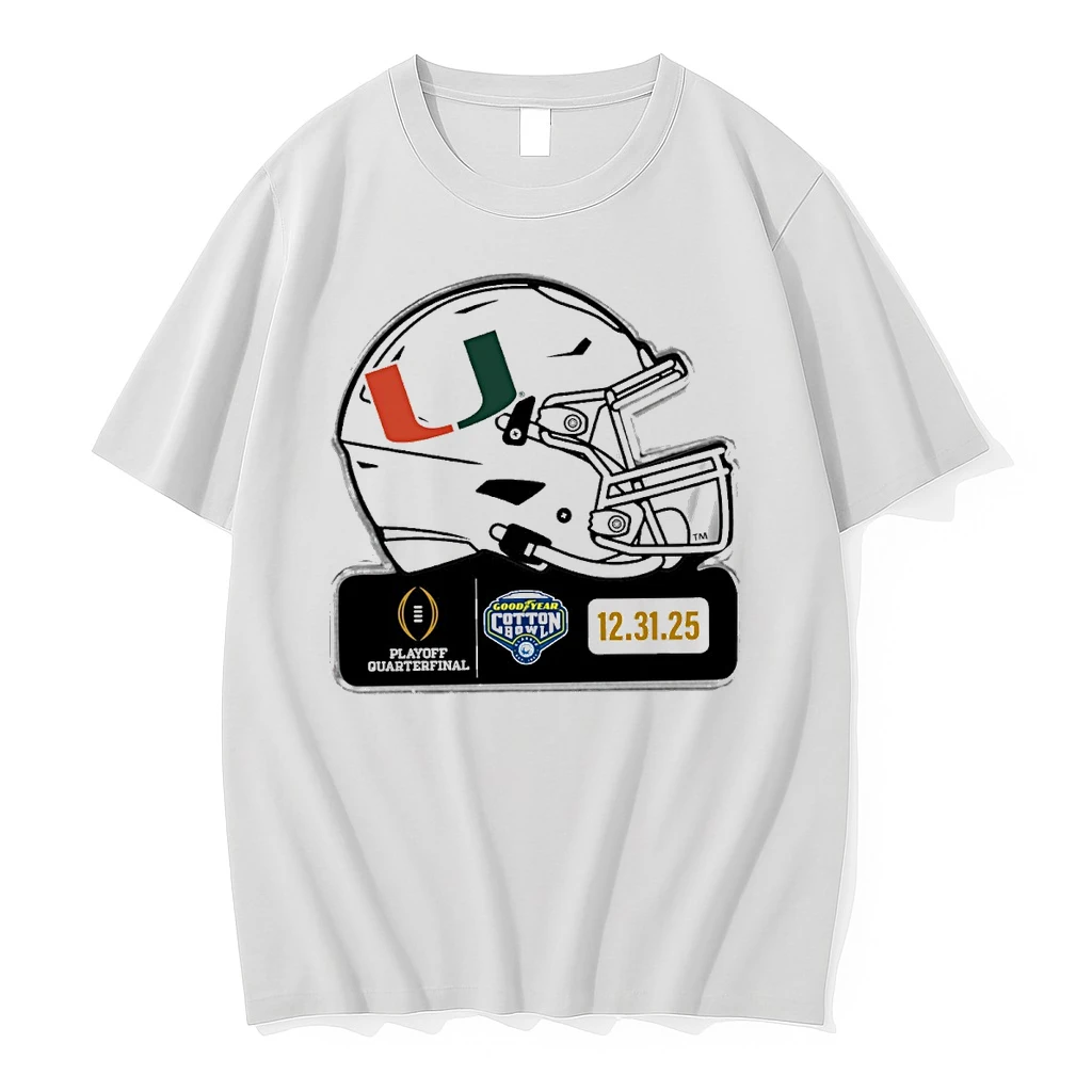 Miami Hurricanes Vs Ohio State Buckeyes 2025 Cfp Quarterfinal Goodyear Cotton Bowl 12 31 25 Helmet Shirts