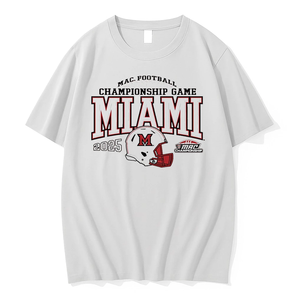 Miami Redhawks 2025 Mac Football Championship Bound Helmet Shirts
