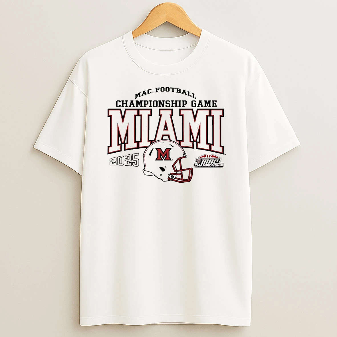 Miami Redhawks 2025 Mac Football Championship Game Helmet Shirts