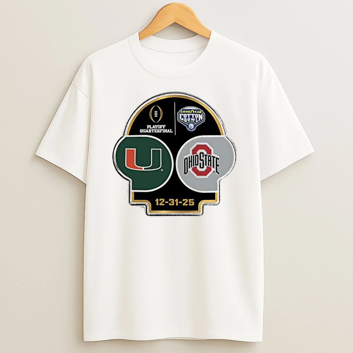 Miami Vs Ohio State Playoff Quarterfinal 2025 Goodyear Cotton Bowl Shirts