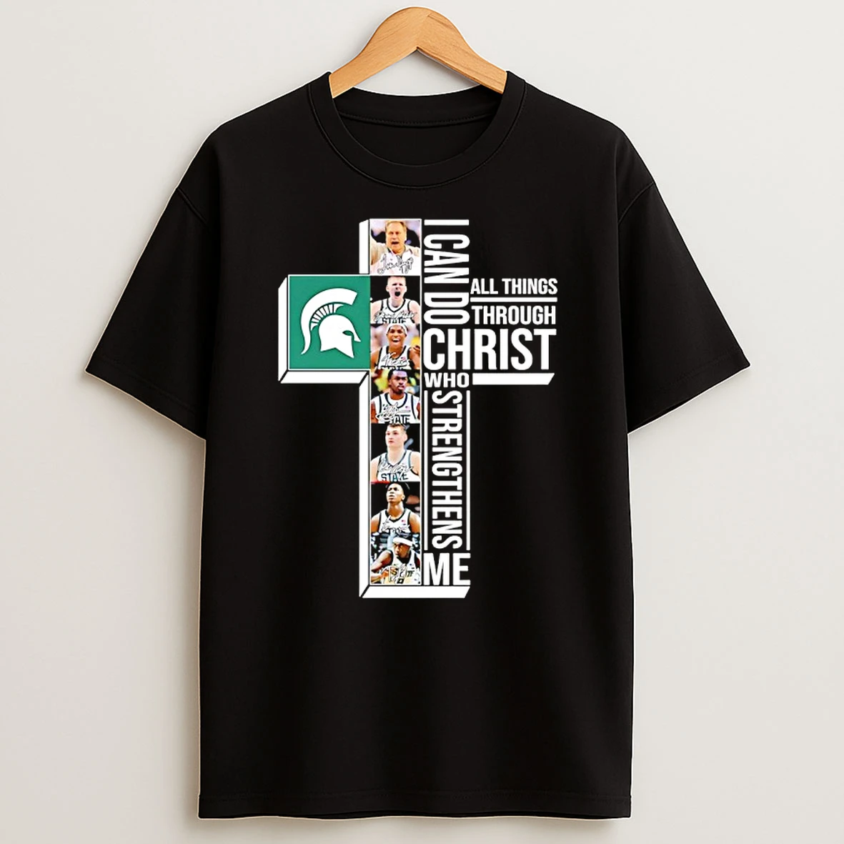 Michigan State Spartans Basketball I Can Do All Things Through Christ Who Strengthens Me Signatures Shirts