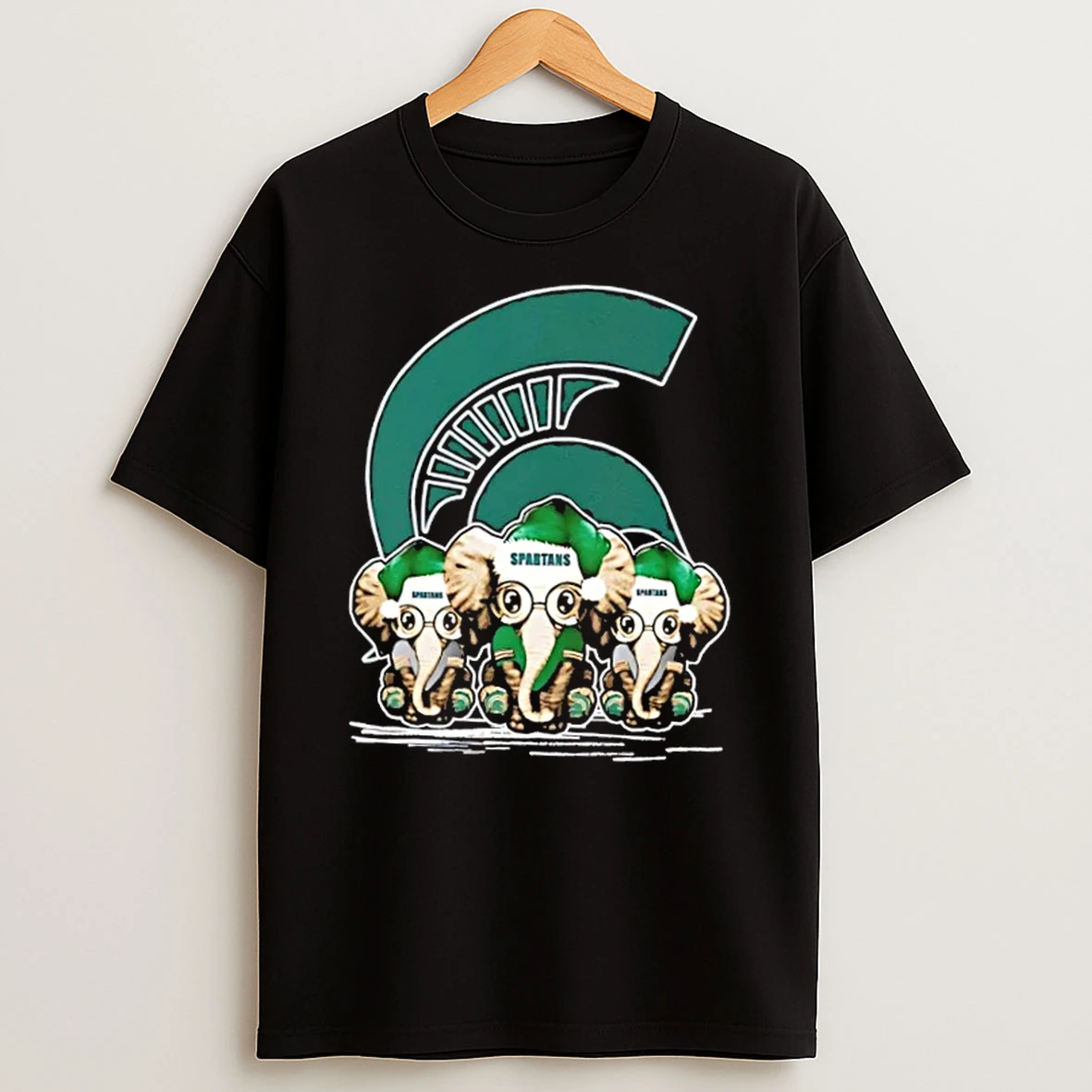 Michigan State Spartans X Elephants Santa Hat Merry Christmas Shirts