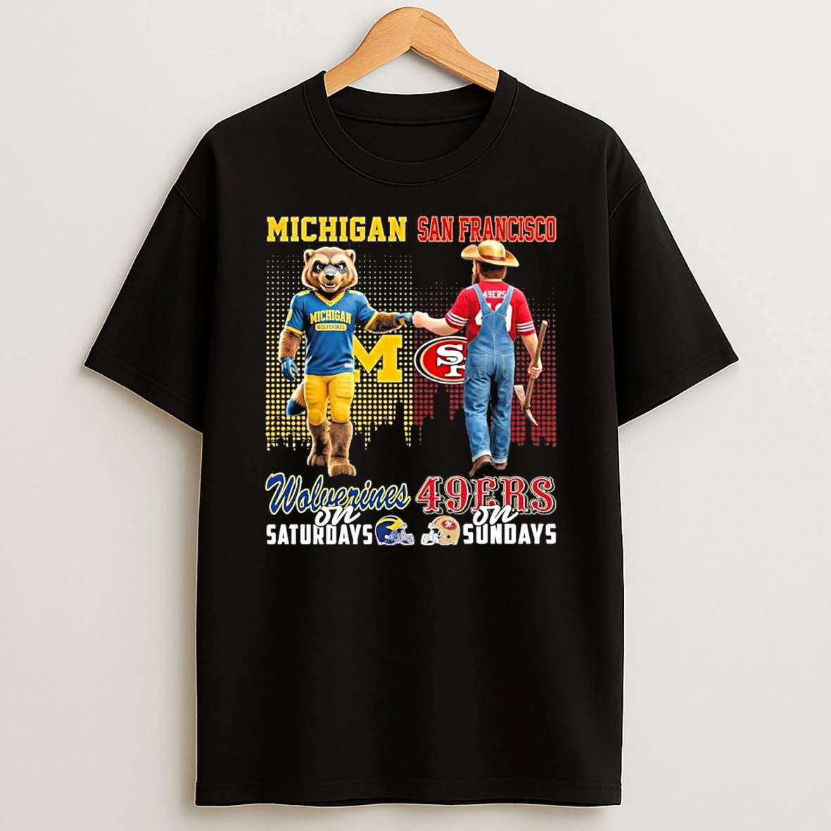Michigan Vs 49ers Mascot On Saturdays And On Sundays Shirts
