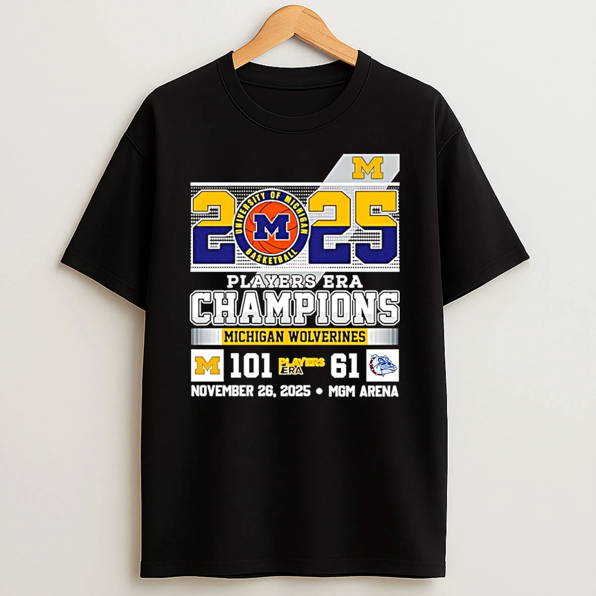 Michigan Wolverines 2025 Players Era Champions 101 61 Score Shirts