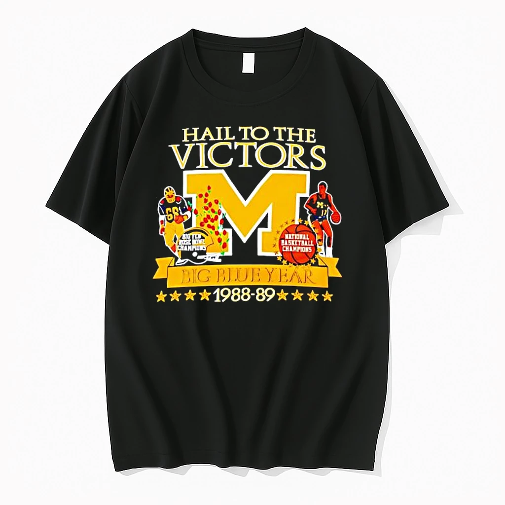 Michigan Wolverines Hail To The Victors 1988 1989 Big Blue Year Champions Shirts