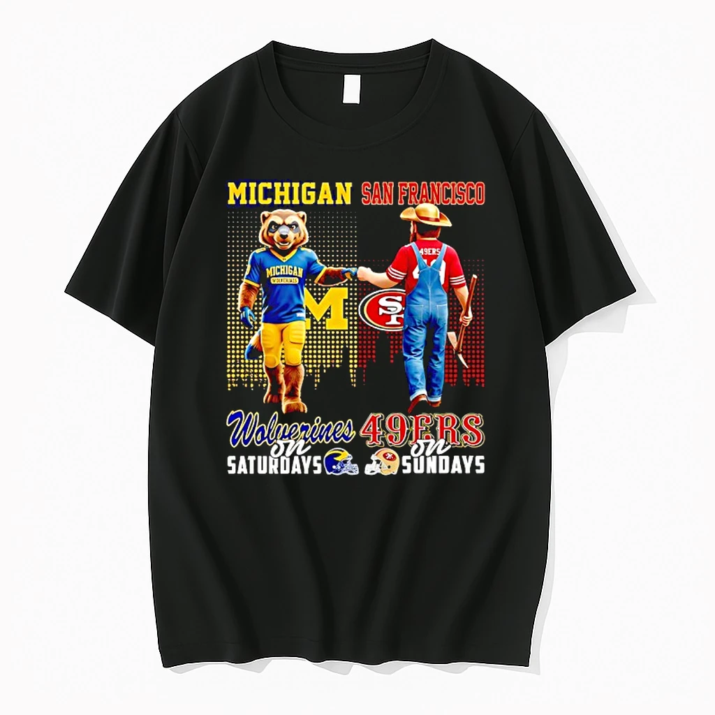 Michigan Wolverines On Saturdays Vs San Francisco 49ers On Sundays Gameday Mascot Shirts