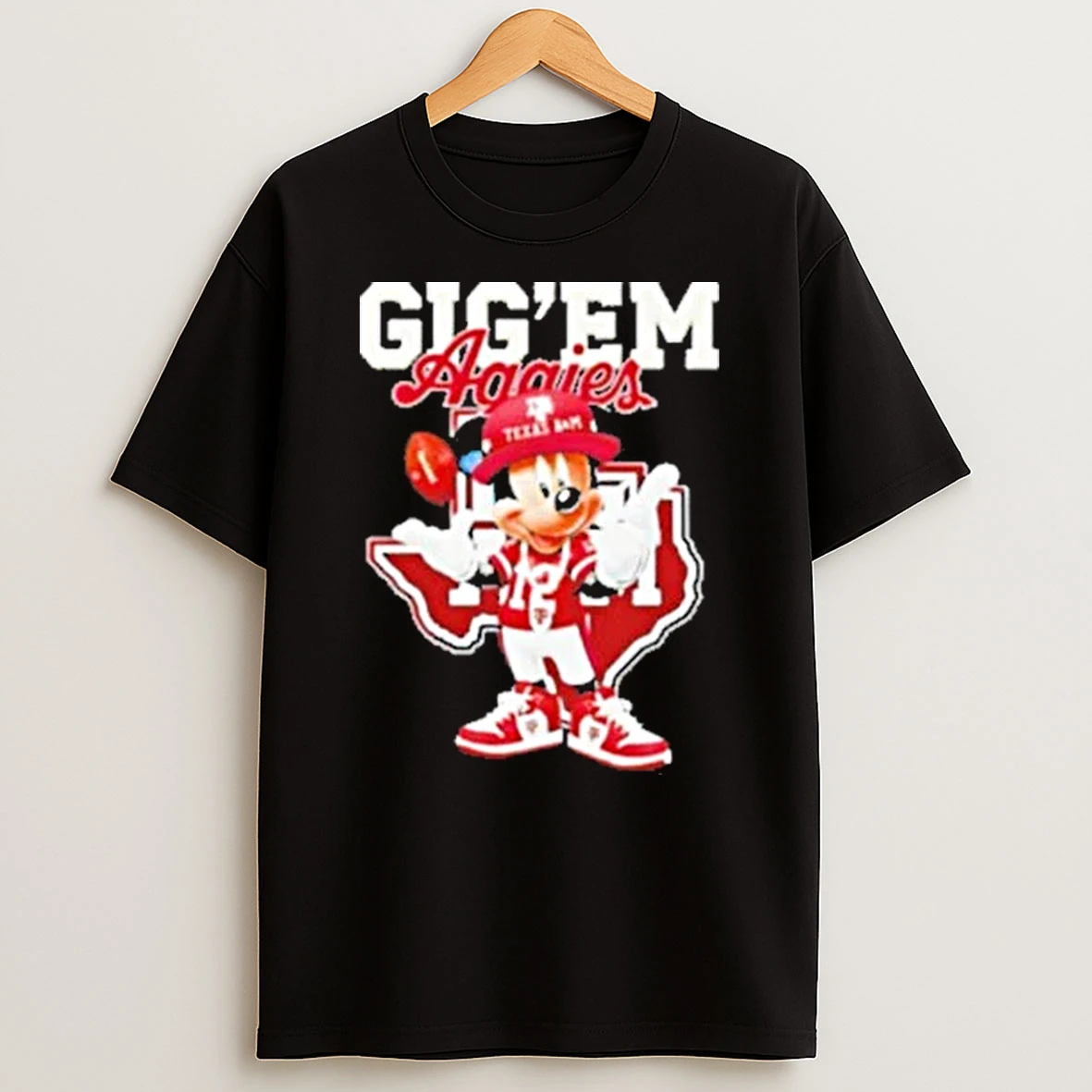 Mickey Mouse With Texas Am Aggies Outfit Gigem Shirts