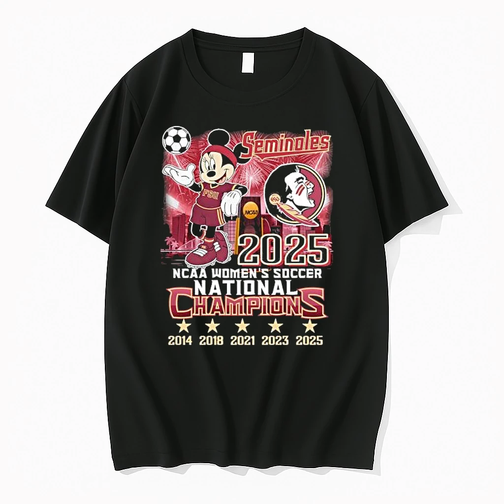 Mickey Mouse X Florida State Seminoles 2025 Ncaa Womens Soccer National Champions Shirts