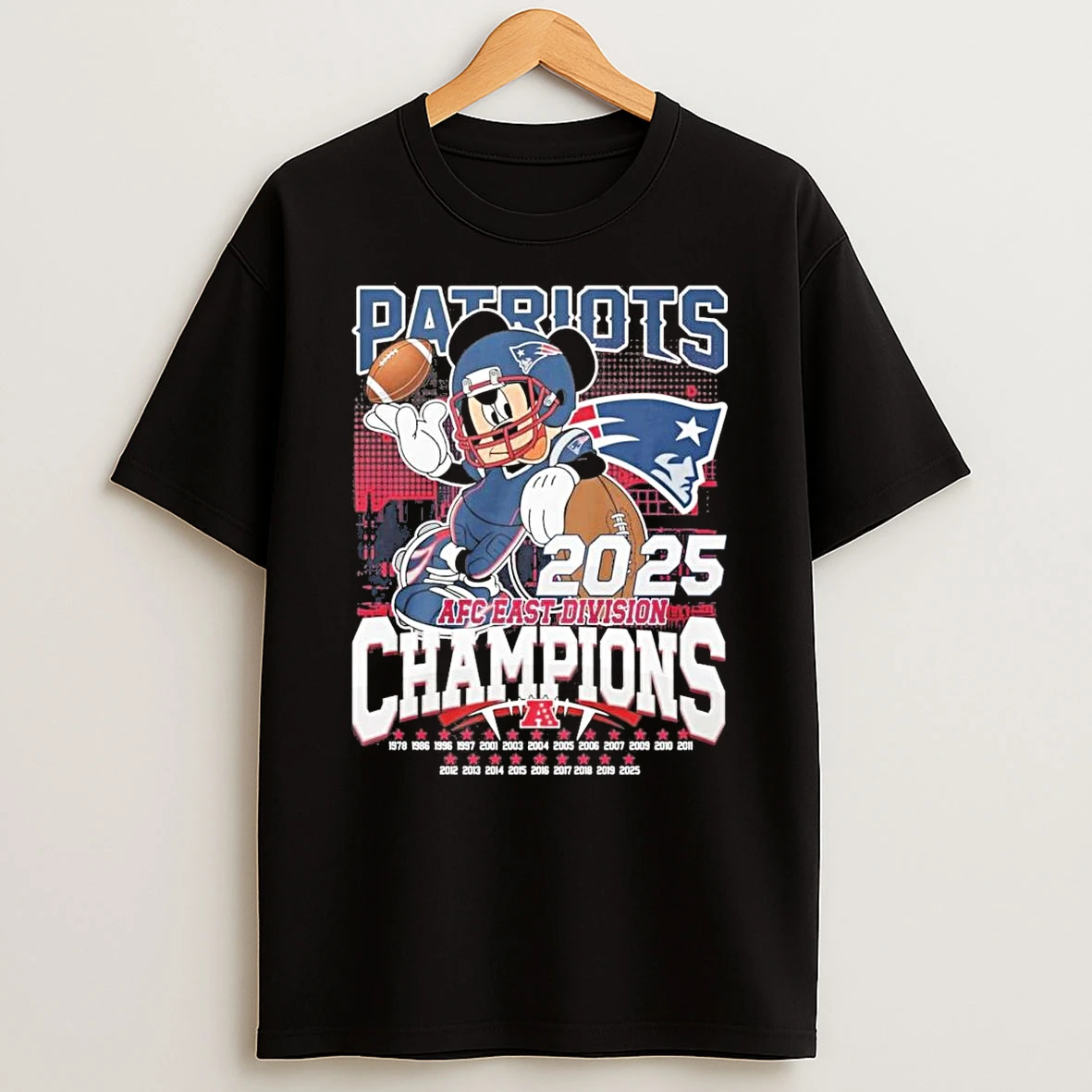 Mickey Mouse X New England Patriots 2025 Afc East Division Champions Shirts