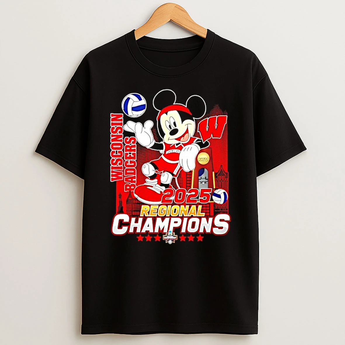 Mickey X Wisconsin Badgers 2025 Regional Champions Shirts