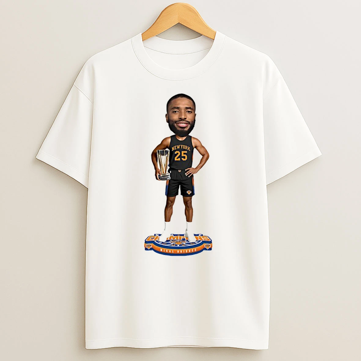 Mikal Bridges New York Knicks Nba Cup Champions Caricature Shirts