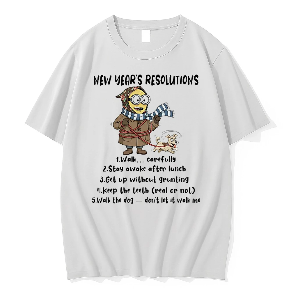 Minion New Years Resolutions Walk The Dog Dont Let It Walk Me Christmas Shirts