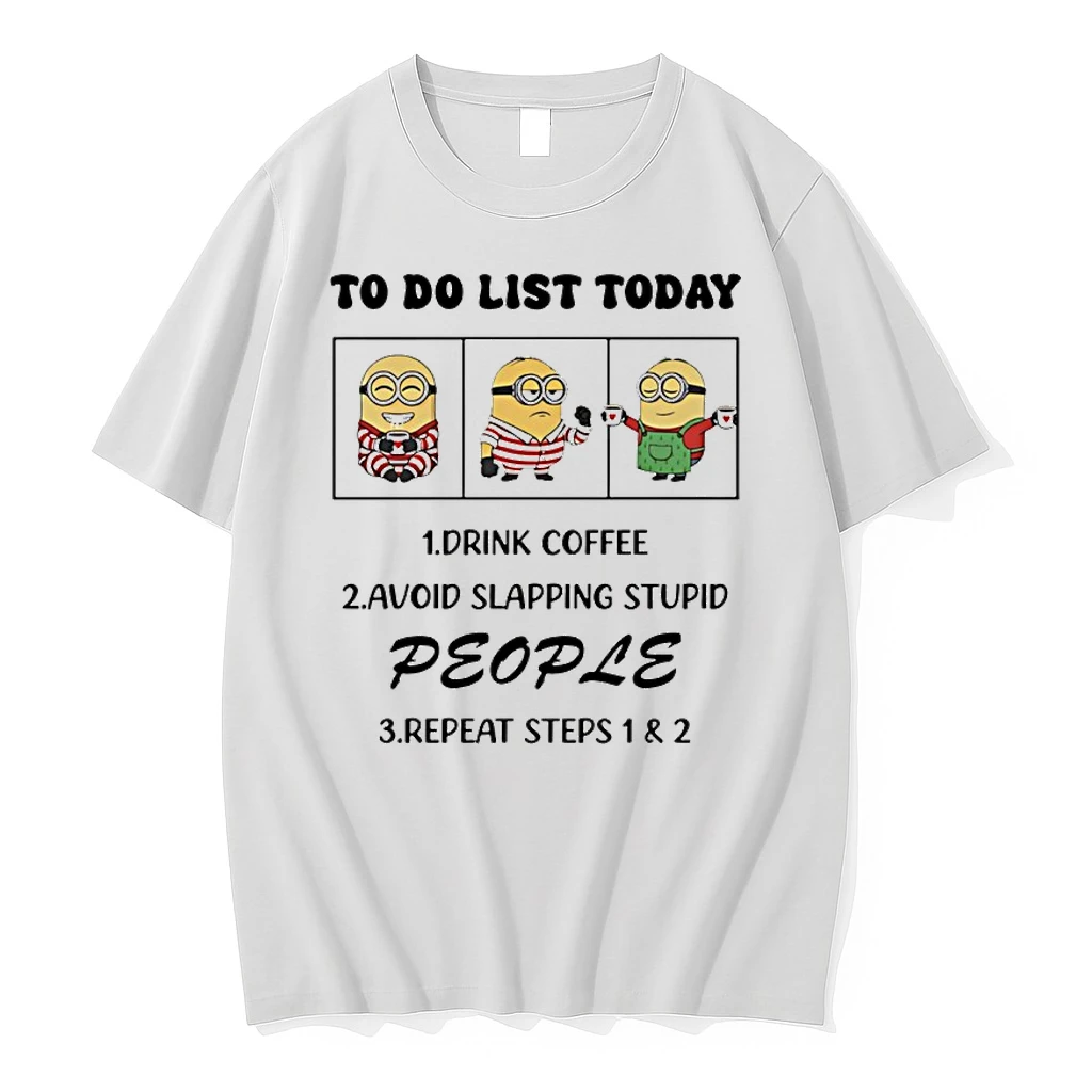 Minion To Do List Today Drink Coffee Avoid Slapping Stupid People Shirts