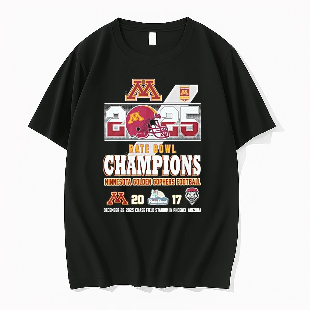 Minnesota Golden Gophers 2025 Rate Bowl Champions Score Shirts