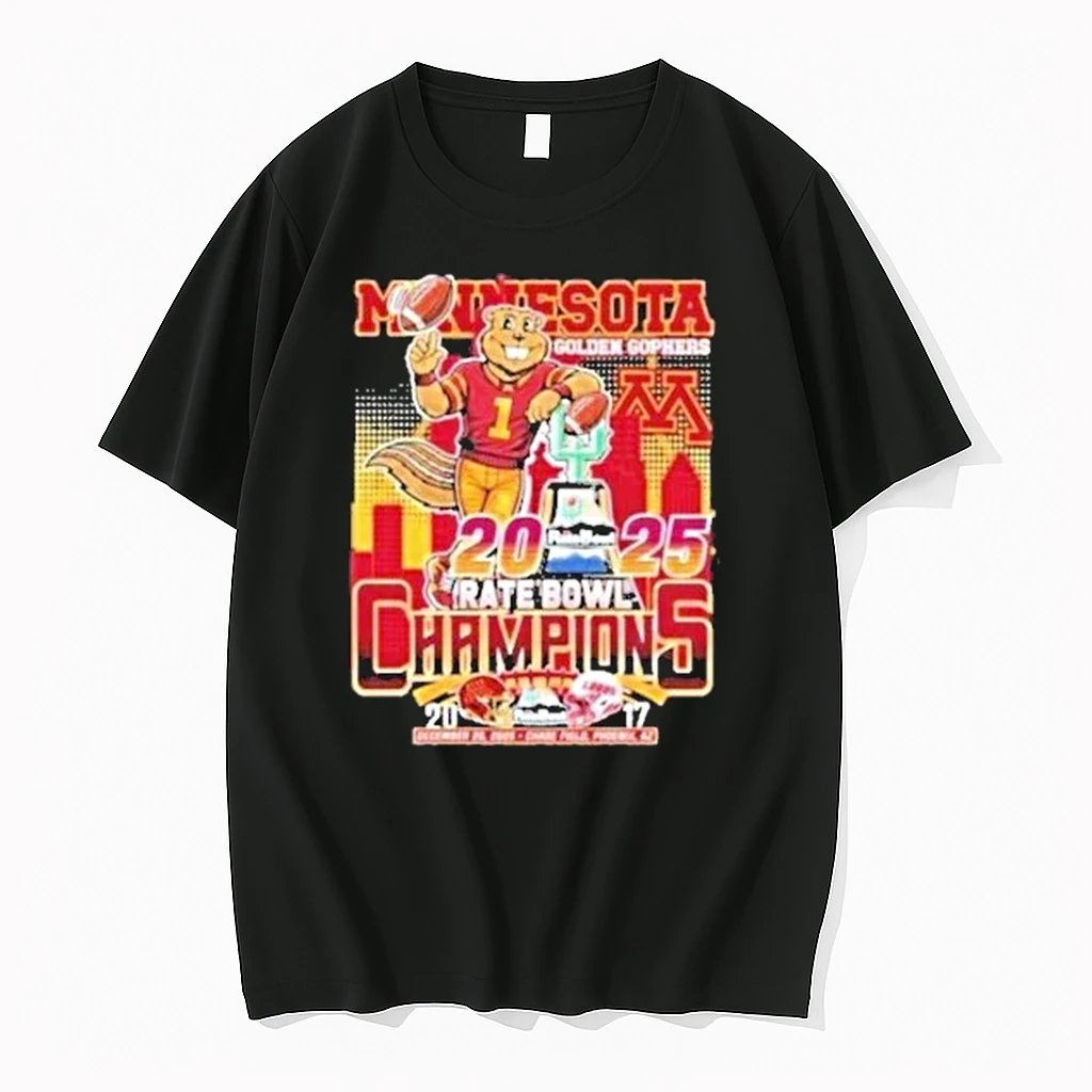 Minnesota Golden Gophers Vs New Mexico Lobos Rate Bowl Champions 2025 Mascot Trophy Shirts