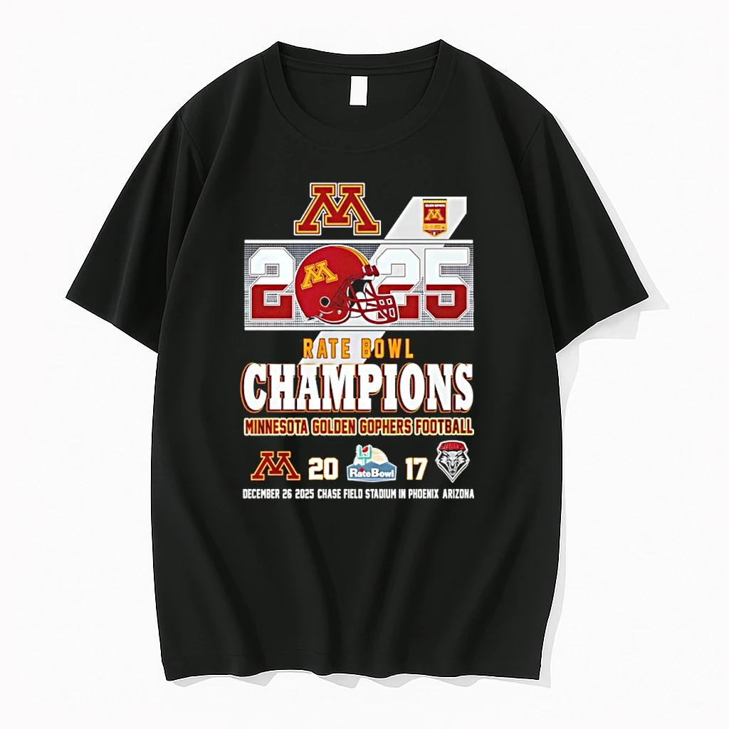 Minnesota Golden Gophers Football 2025 Rate Bowl Champions 20 17 Score Shirts