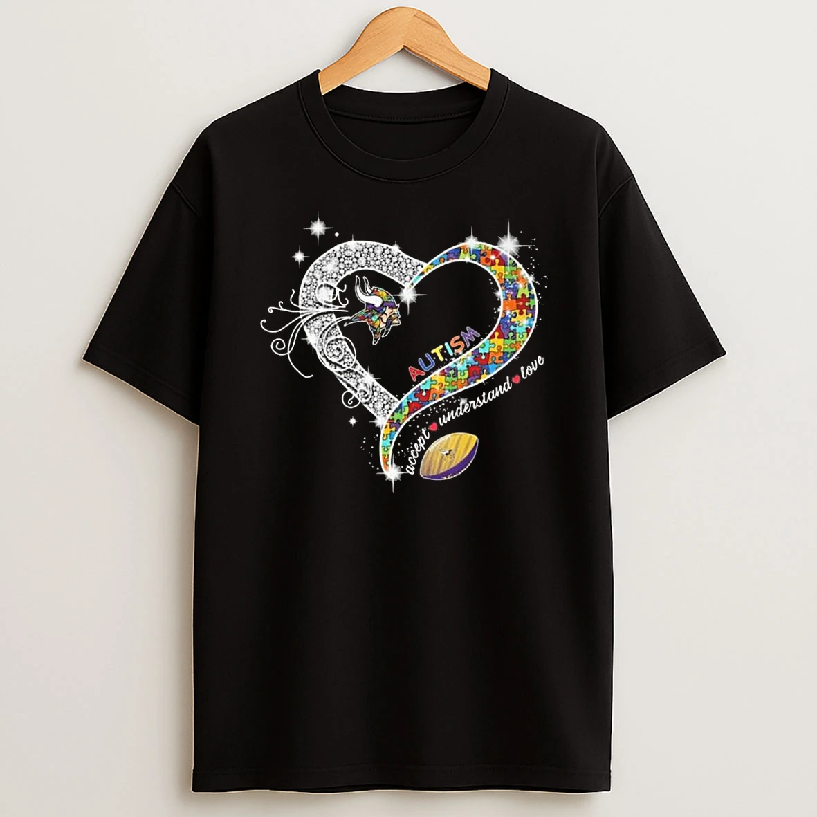 Minnesota Vikings Accept Understand Love Autism Diamond Heart 2026 Shirts