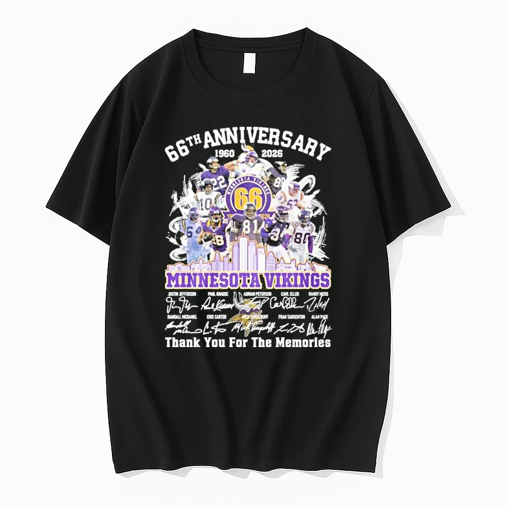 Minnesota Vikings Team 66th Anniversary 1960 2026 Thank You For The Memories Shirts