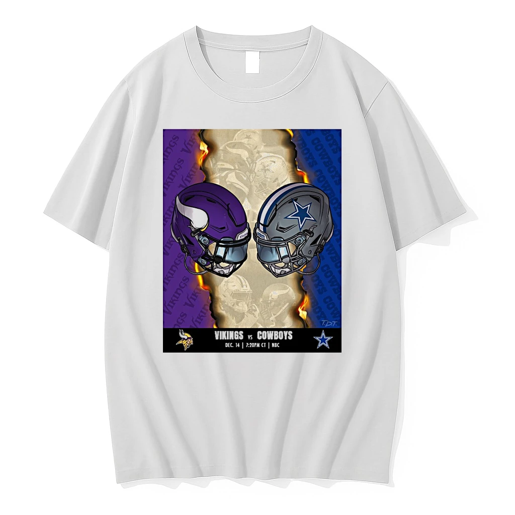 Minnesota Vikings Vs Dallas Cowboys Nfl Game December 14 2025 Att Stadium Helmets Shirts
