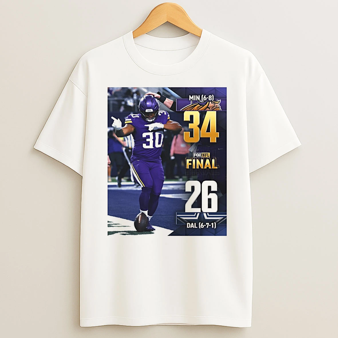 Minnesota Vikings Defeated Dallas Cowboys 34 26 On December 14 2025 Fox Nfl Shirts