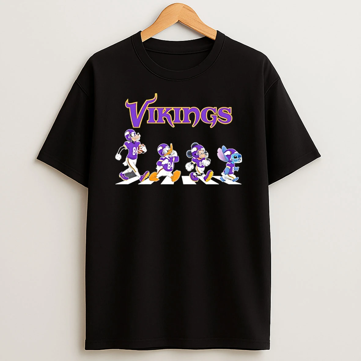 Minnesota Vikings X Goofy X Donald Duck X Mickey Mouse X Stitch Abbey Road Shirts