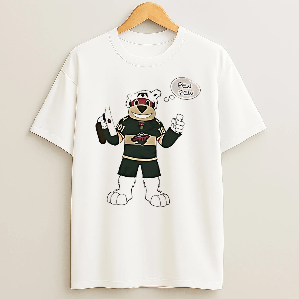 Minnesota Wild Nordy Mascot Pew Pew Shirts