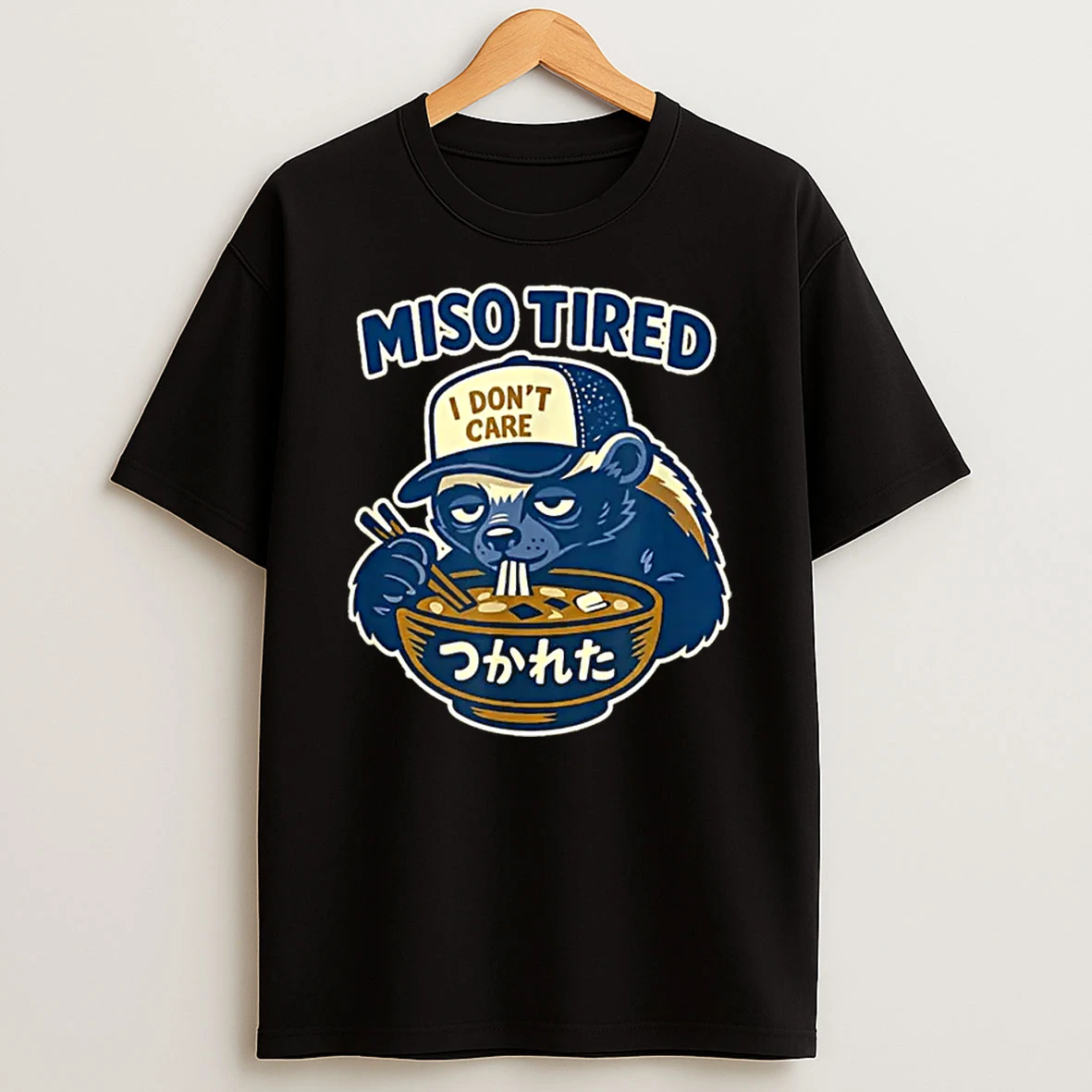 Miso Tired Honey Badger Food Humor Animal Art Shirts