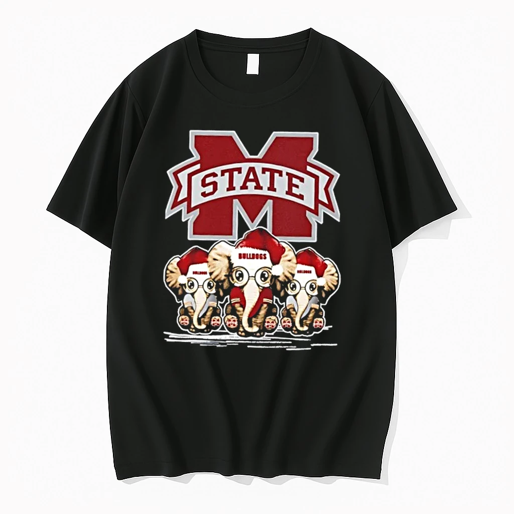 Mississippi State Bulldogs X Elephants Santa Hat Merry Christmas Shirts