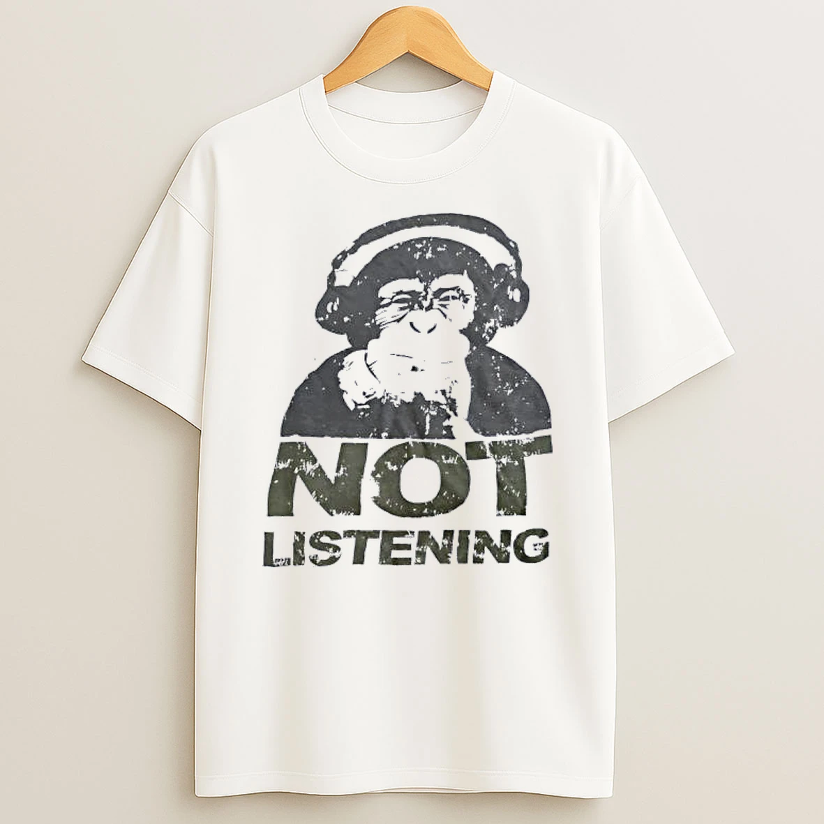 Monkey Wearing Headphone Not Listening Shirts