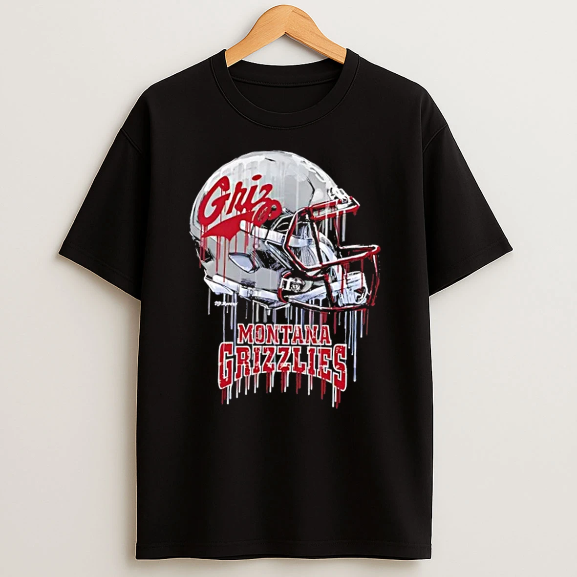 Montana Grizzlies Vive La Fete Dripping Football Helmet Shirts