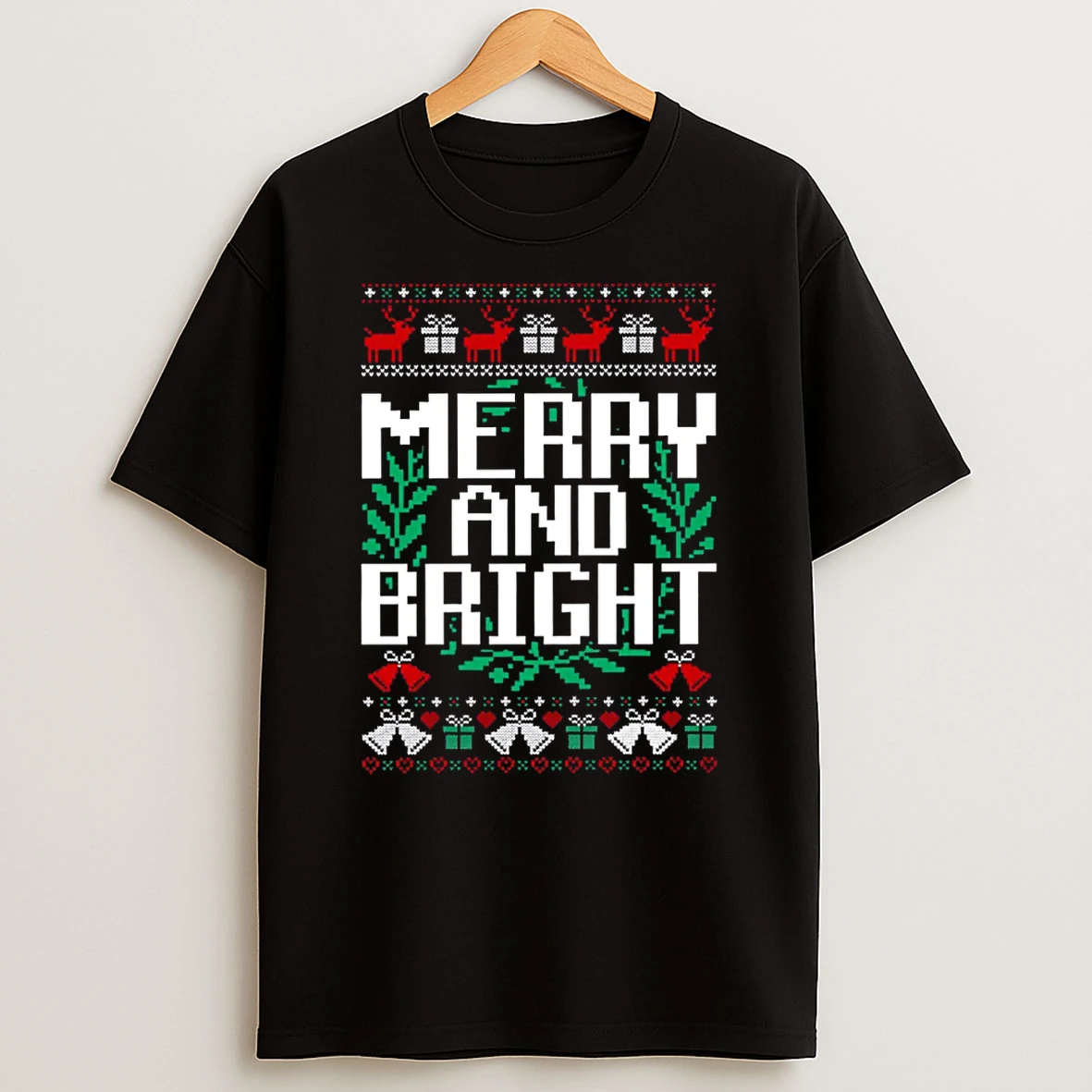 Moody And Uptight Merry And Xmas Bright Matching Couple Shirts