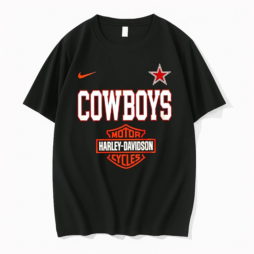 Motor Cycles Harle Davidson Dallas Cowboys Logo Shirts