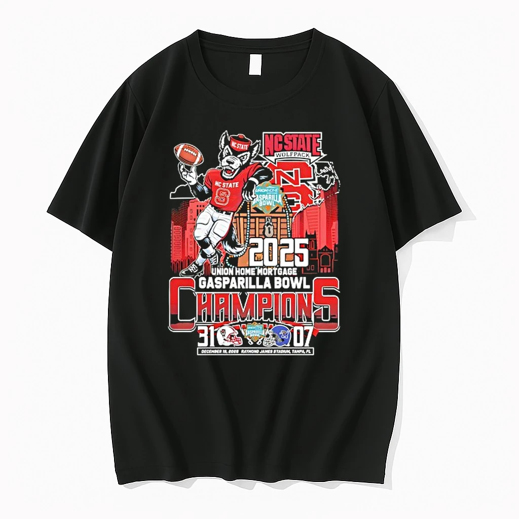 Nc State Wolfpack Gasparilla Bowl 2025 Champions Union Home Mortgage Shirts