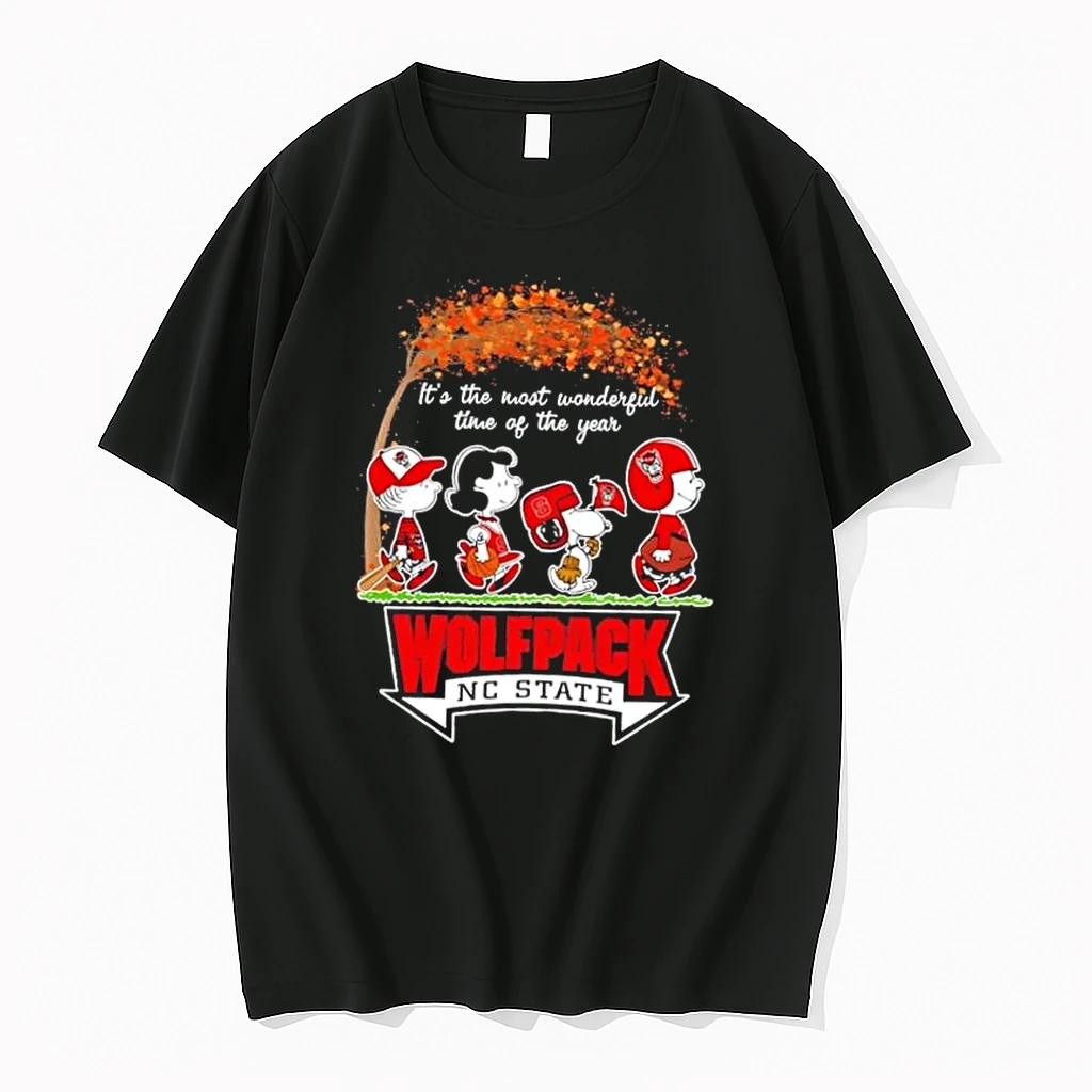 Nc State Wolfpack X Peanuts Snoopy And Friends Autumn Its The Most Wonderful Time Of The Year Shirts