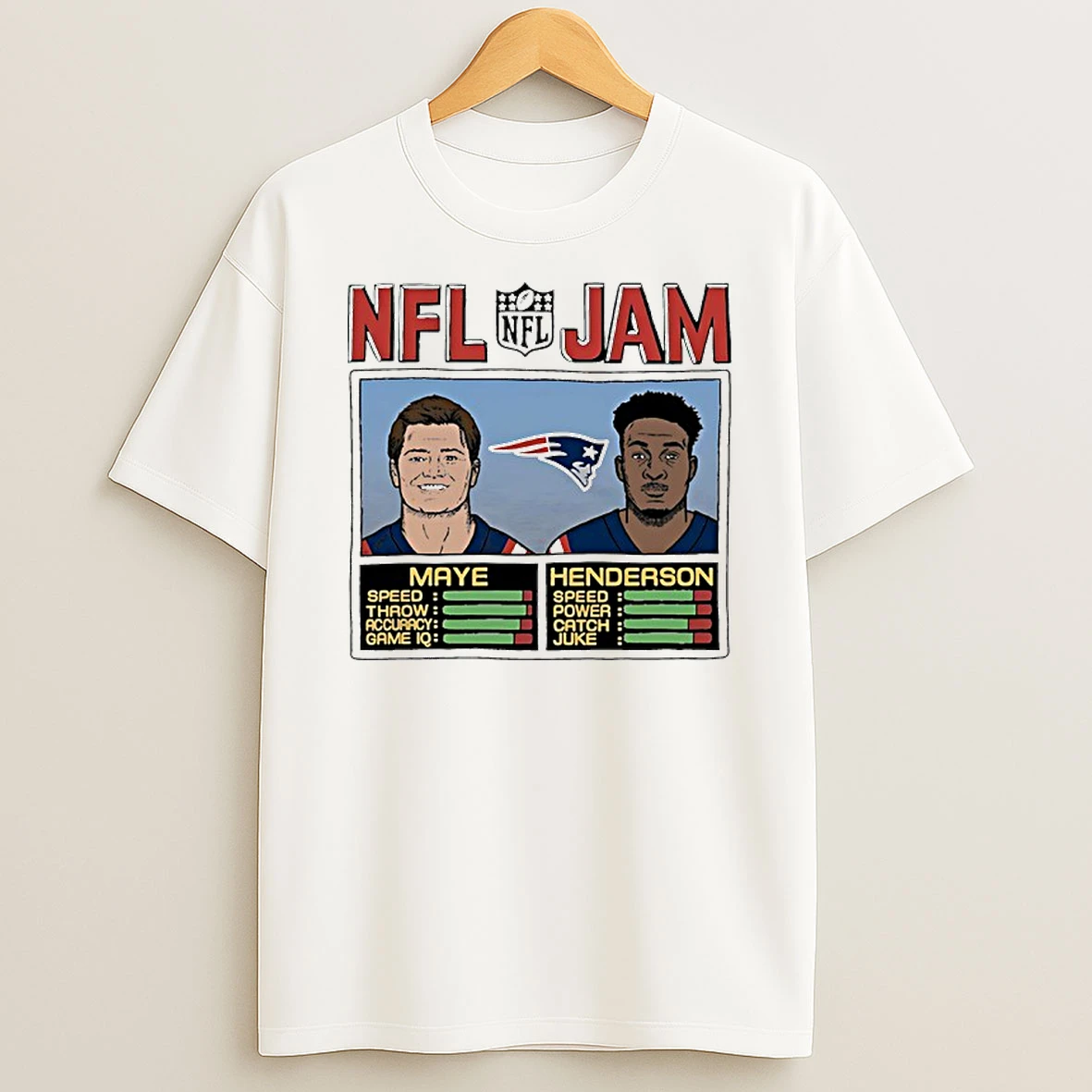 Nfl Jam New England Patriots Drake Maye Treveyon Henderson Shirts