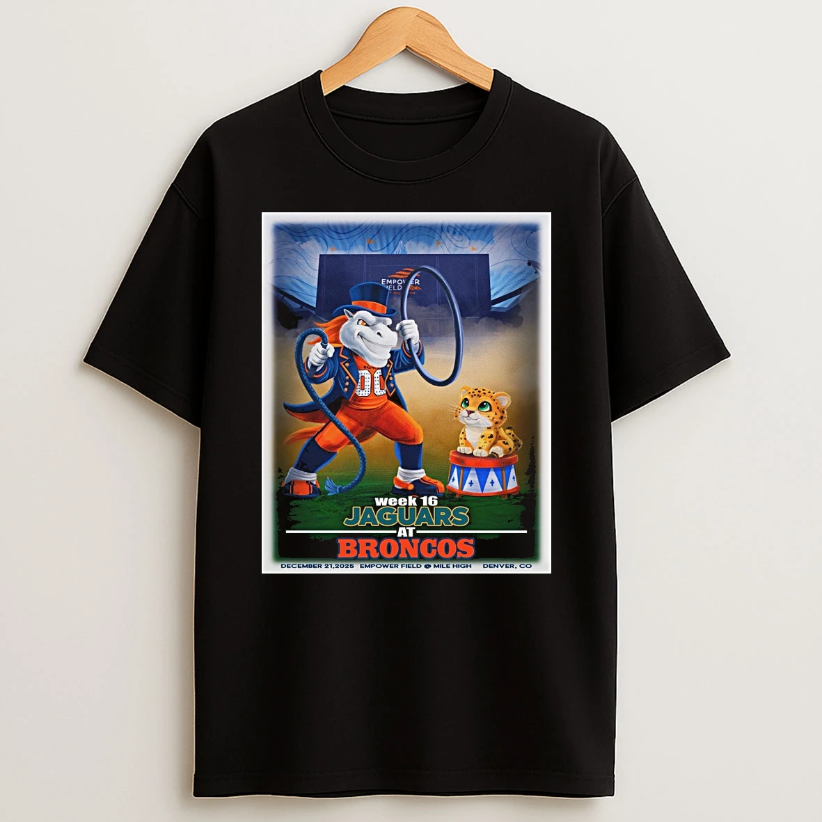 Nfl Week 16 Jacksonville Jaguars Vs Denver Broncos December 21 2025 Empower Field At Mile High Shirts