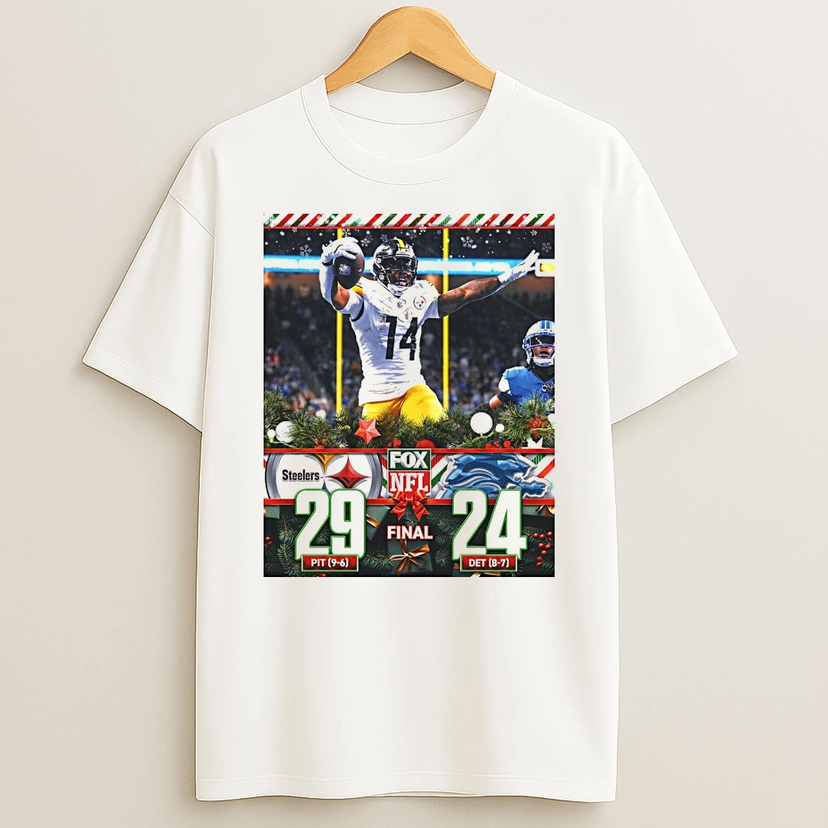Nfl Week 16 Pittsburgh Steelers Vs Detroit Lions Final Score 29 24 December 21 2025 Shirts